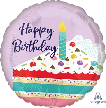 Anagram Purple Confetti Cake 18" Foil Balloon
