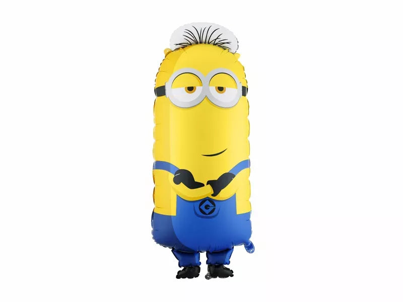 PartyDeco Minion Tim foil balloon, 39-inch yellow and blue foil decoration featuring the Minion character for parties.