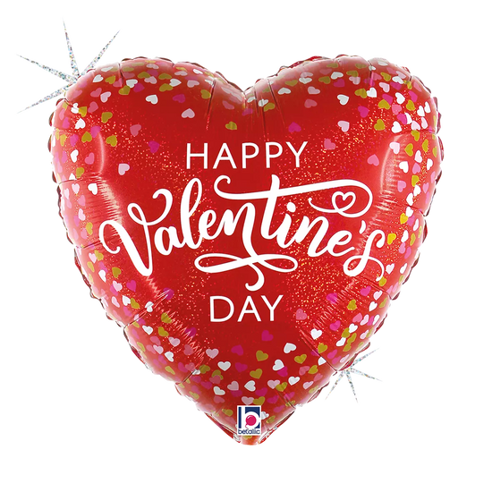 Grabo Foil Balloon Valentine Confetti Hearts 18"