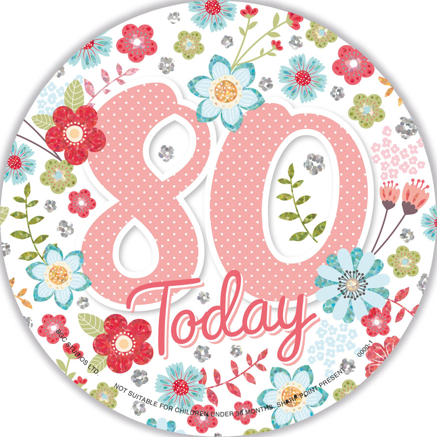 Big Badges Age 80 Female 6pk