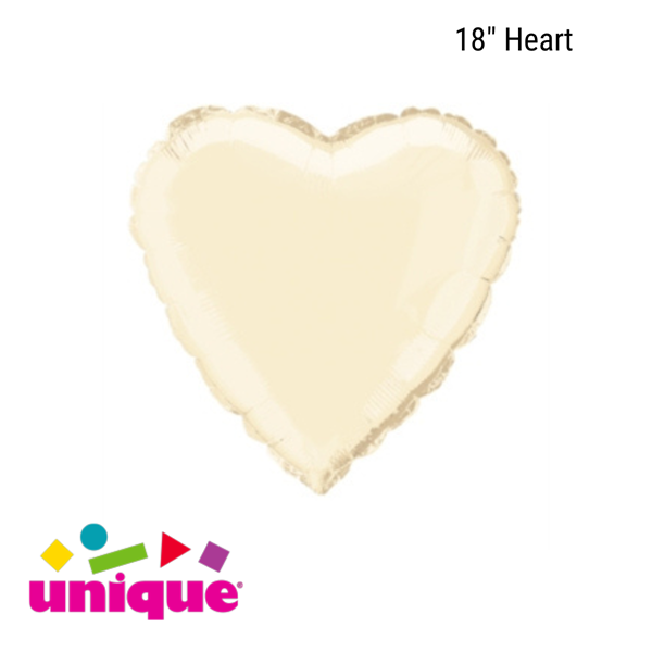 Unique Foil Balloon Ivory Heart 18
