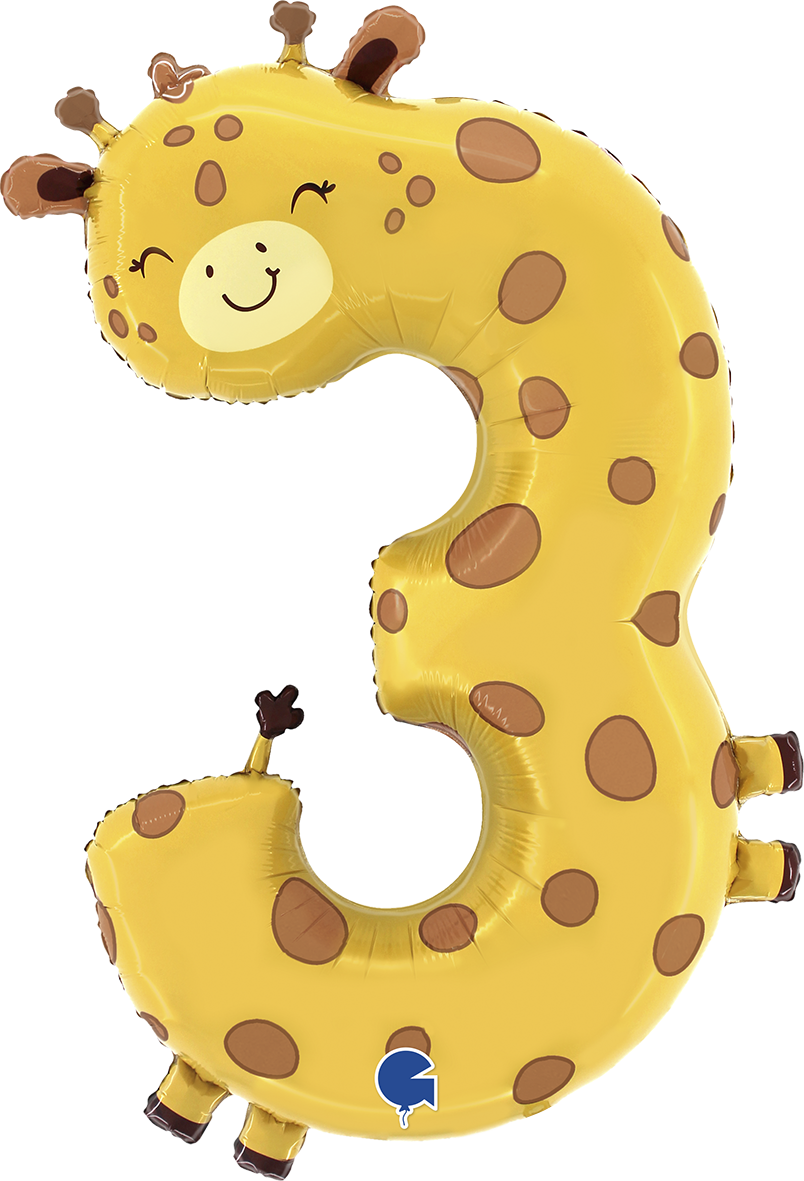 Grabo Puppyloons Foil Balloon 35" Number 3