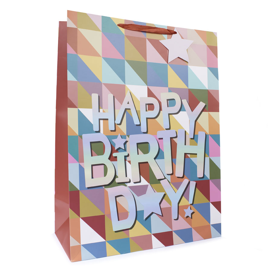 Tiger Feet Gift Bag Multi Geo Extra Large 6pk