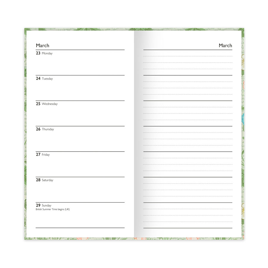 Diary Slim William Morris 2027 24pk