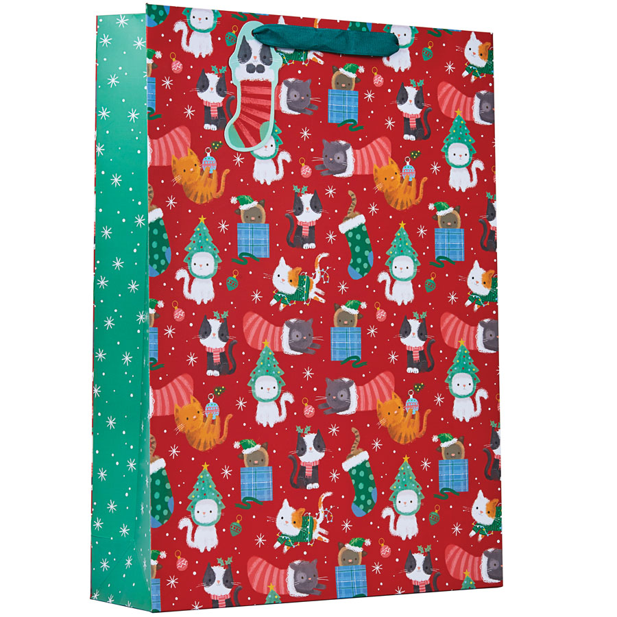 Partisan 6 Pack Gift Bag Xmas Kittens Extra Large