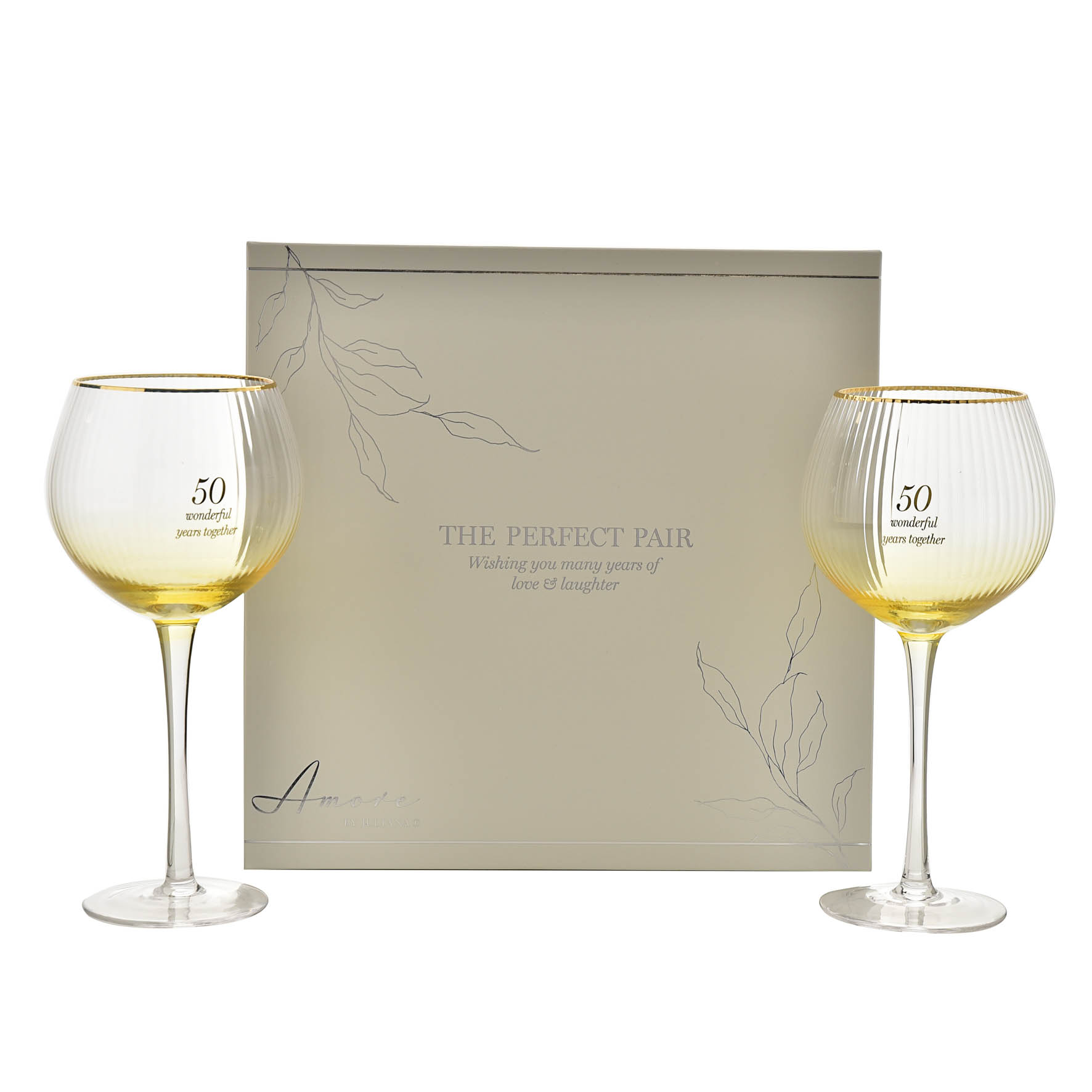 Amore Set of 2 Gin Glasses 50th Anniversary