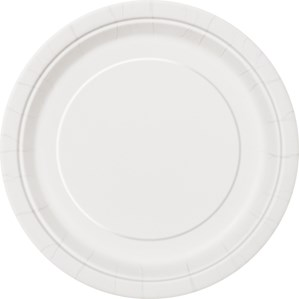 Unique 8 Pack Plates Bright White Round 9