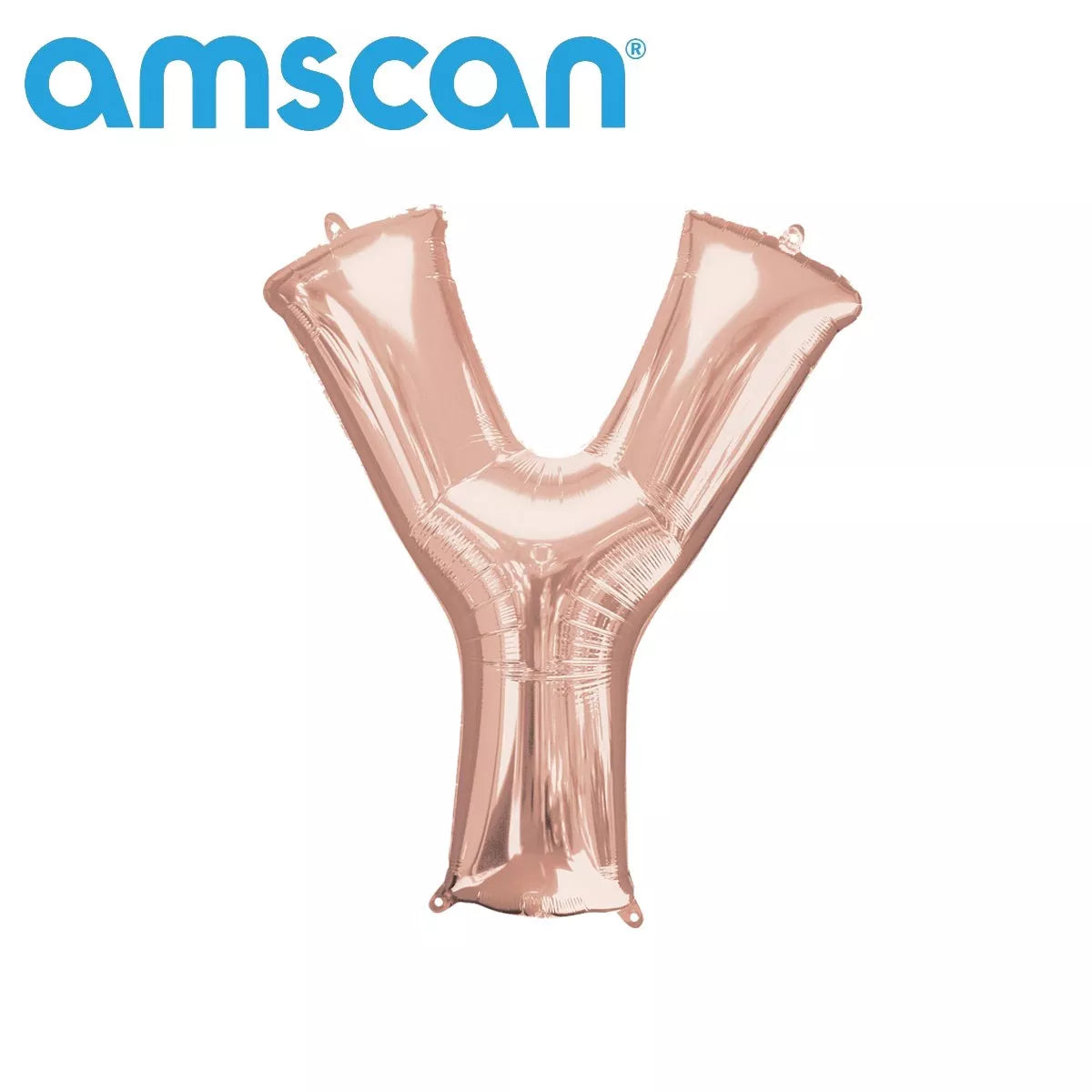 Rose gold Anagram foil balloon in the shape of the letter Y, 16-inch decorative foil balloon for celebrations.