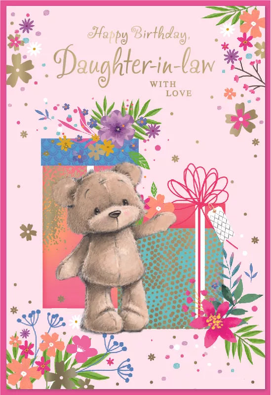 Simon Elvin C50 birthday cards for daughter-in-law, six-pack, featuring colorful designs and special birthday messages.