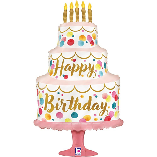 Grabo Birthday Pink Cake 33" Foil Balloon