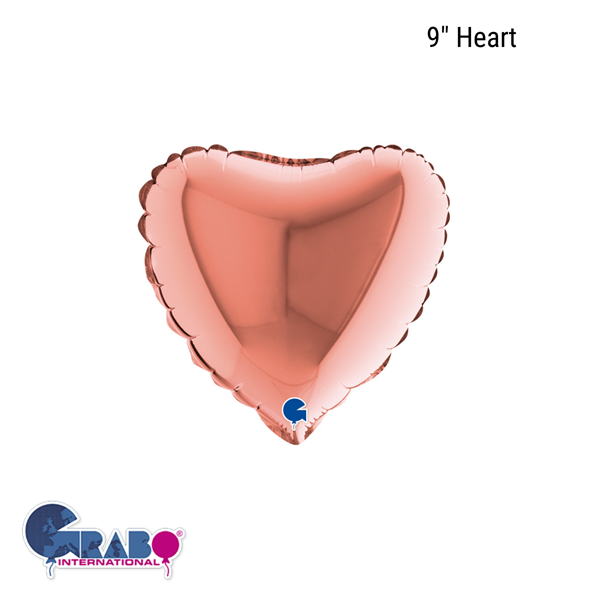 Grabo Foil Balloon Rose Gold Heart 9"