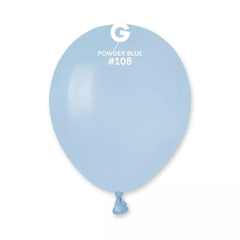 Blue Gemar 5-inch latex balloons, decorative latex balloons for parties, arranged in a pack of 50.