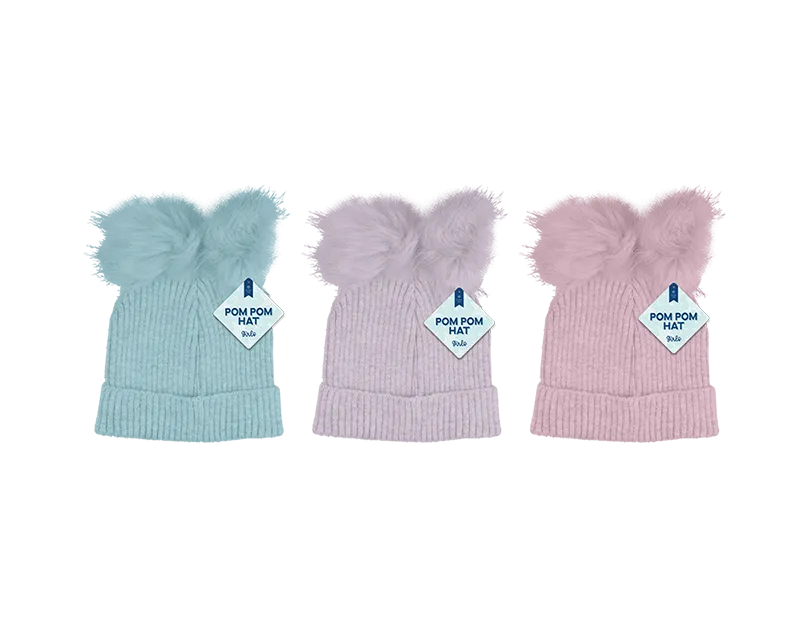 Gem Imports Pom Pom Hat Girls (Colour May Vary)