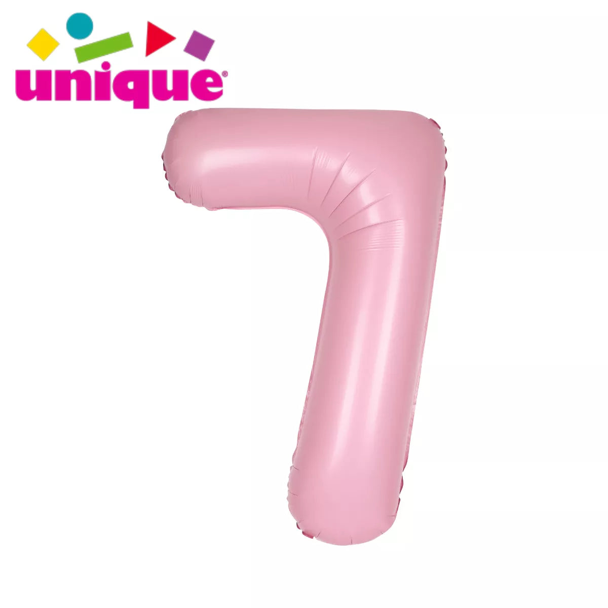 Unique Foil Balloon Matte Pink 34" Number 7