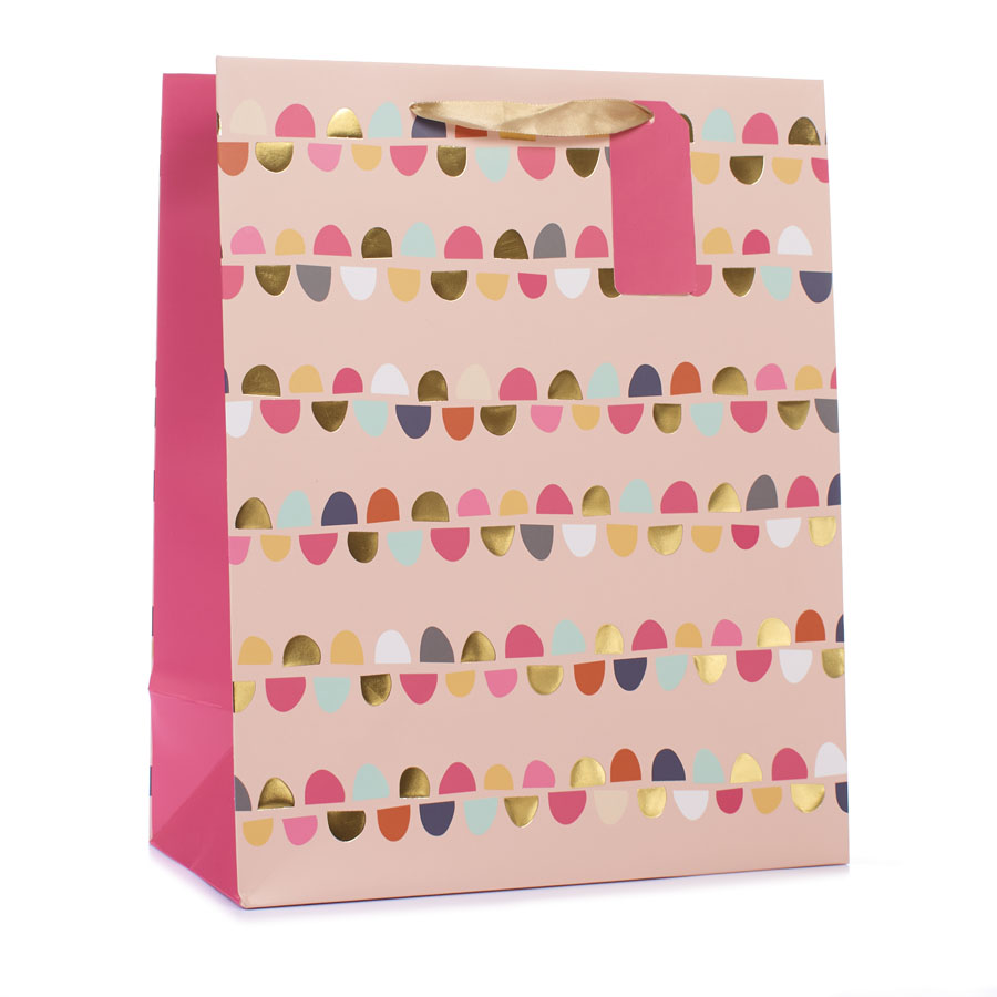 Tiger Feet Gift Bag Pink Bunting Extra Large 6pk