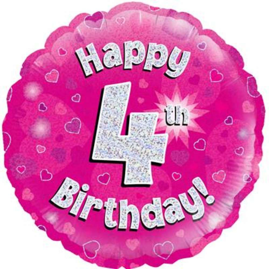 Oaktree Age 4 Pink 18" Foil Balloon