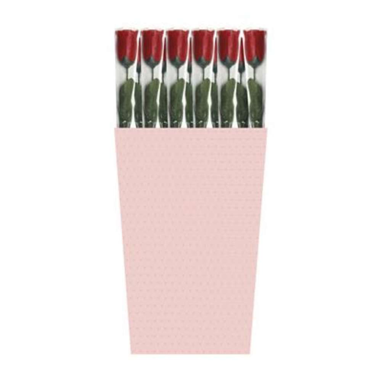 Artificial Rose In Acetate 45cm Red 24pk