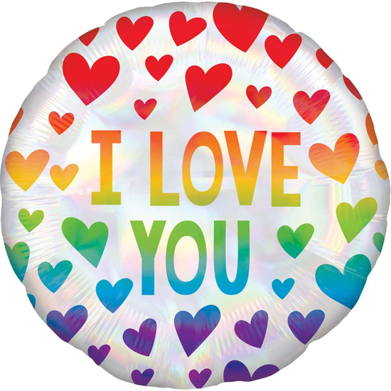 Anagram Love You Rainbow Heart 18" Foil Balloon