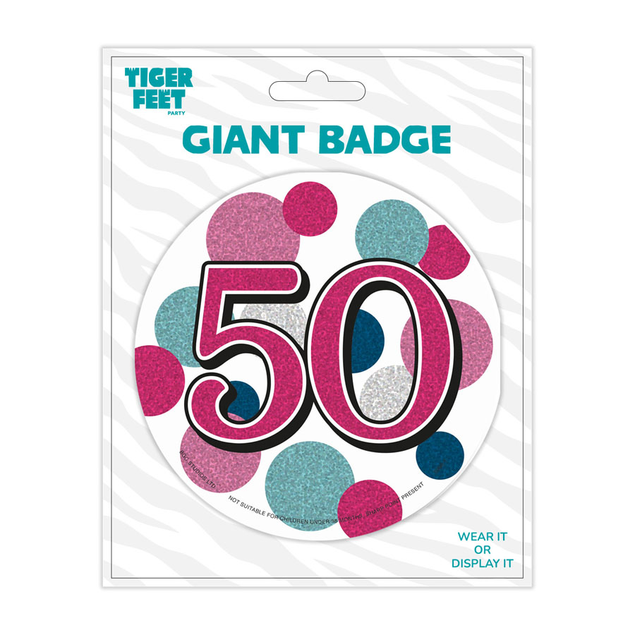 Big Badges Age 50 Female 6pk