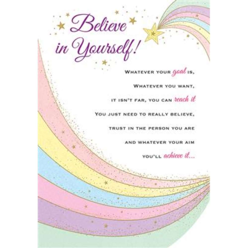 Set of six Regal Believe In Yourself traditional greeting cards featuring inspirational designs for everyday encouragement.
