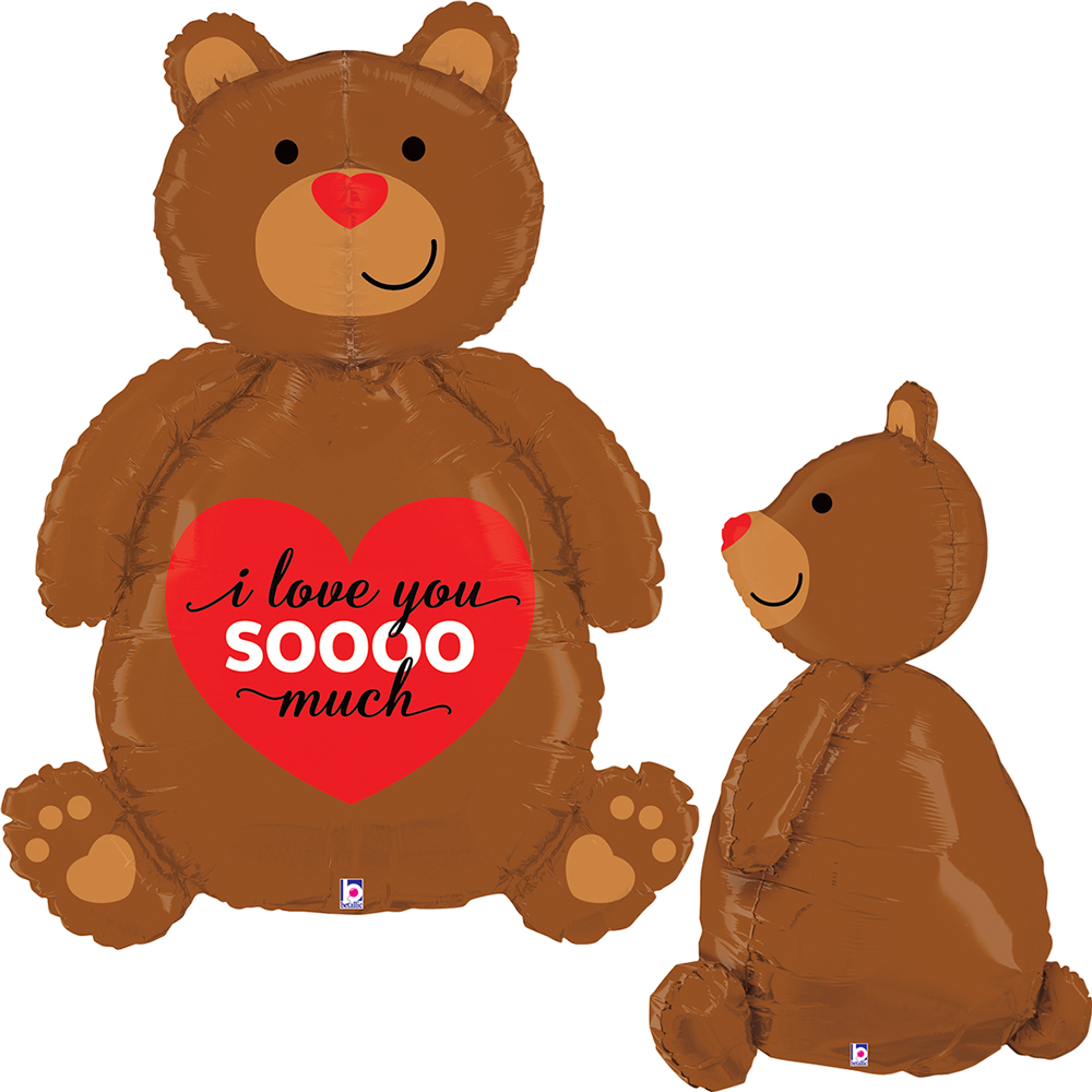 Grabo Dimensional Love Bear 43" Foil Balloon