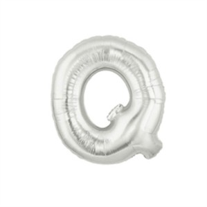 Oaktree Foil Balloon Silver 14" Letter Q
