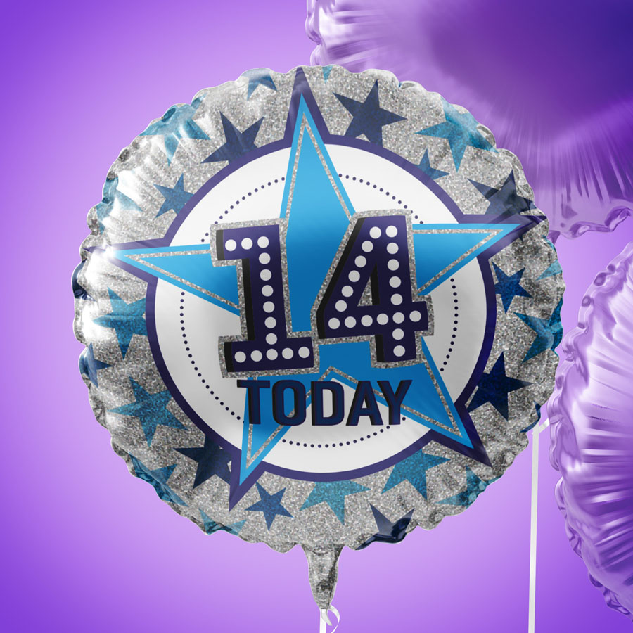 Age 14 Male 18" Foil Balloon