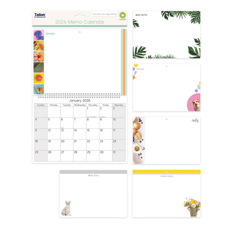 Memo Calendar With Pen Photo 2027 12pk