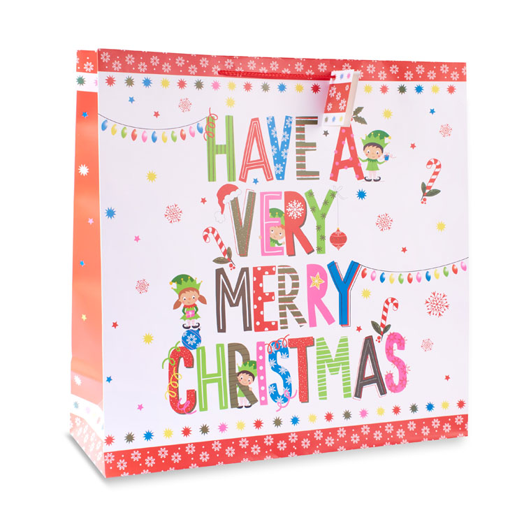 12pk Giant Square Gift Bags Character With Text