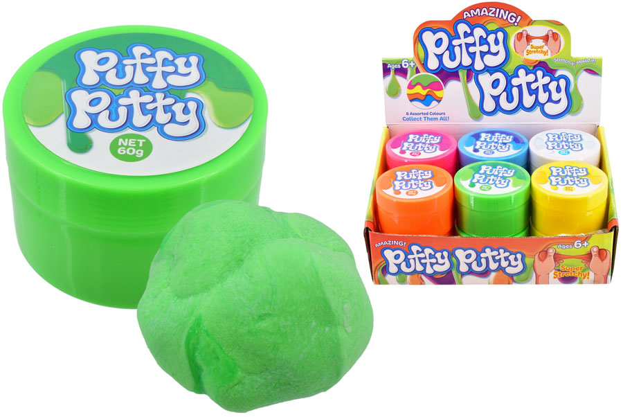 Kandy Toys 12 Pack Puffy Putty 60g