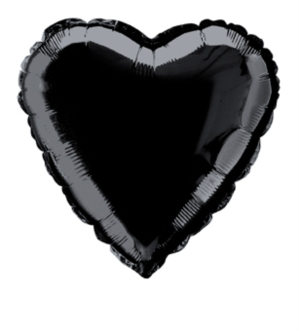 Unique Foil Balloon Black Heart 18