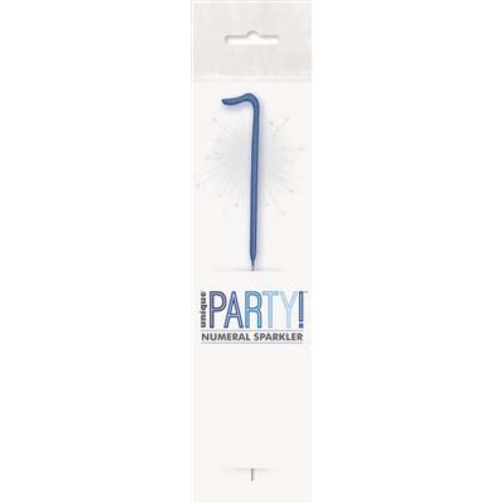 Unique Party Candle Sparkler Number 1 Blue 7