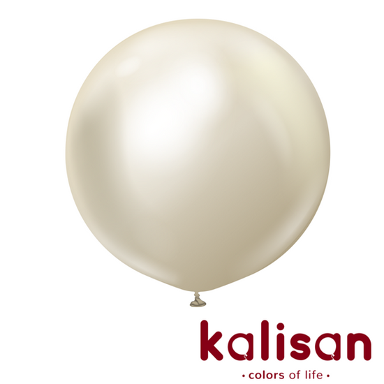 Kalisan Mirror White Gold 36" Latex Balloons 2pk