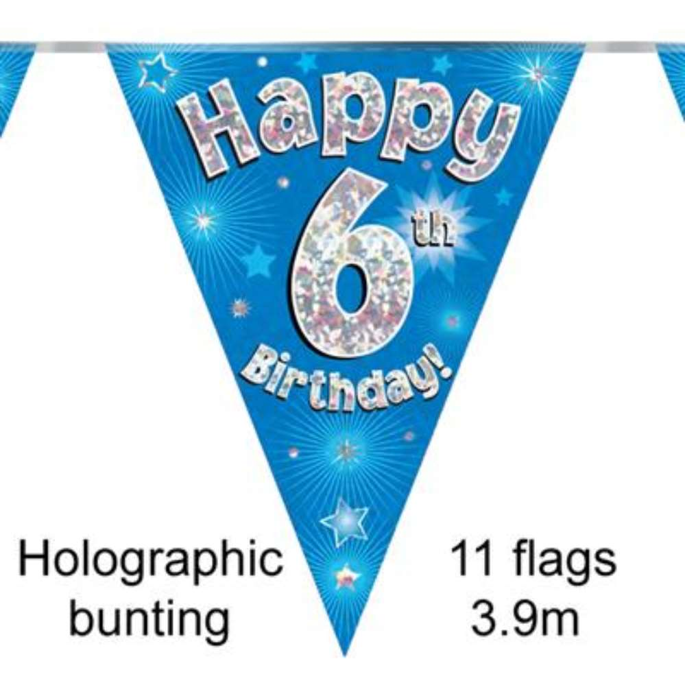 Oaktree Flag Banner Age 6 Blue Holographic 9ft