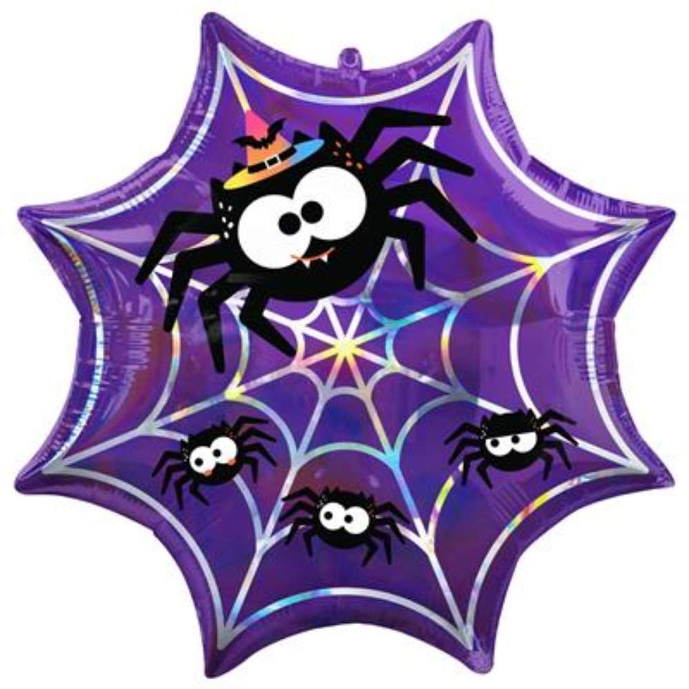 Foil Balloon Supershape Iridescent Spiderweb 22