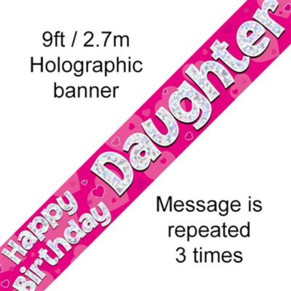 Oaktree Banner Birthday Daughter Hearts 9ft