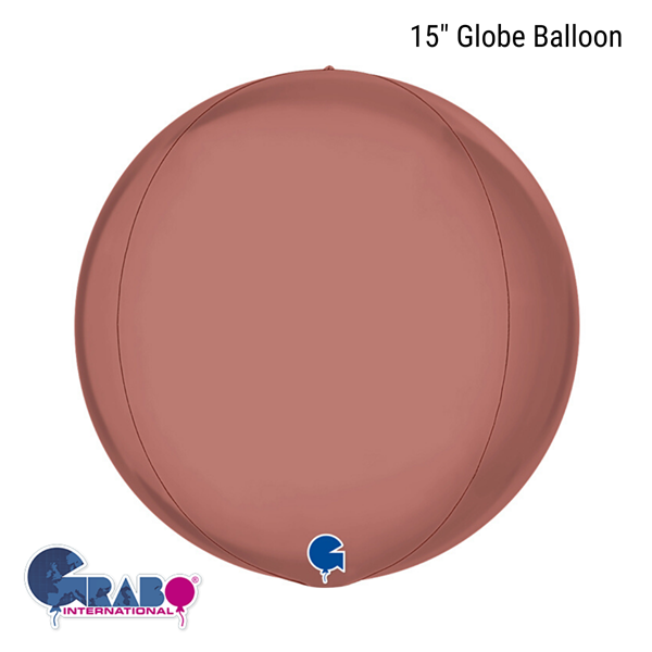 Grabo Foil Balloon Platinum Rose Globe 15"
