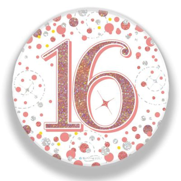 Oaktree Sparkling Fizz Badge Age 16 Rose Gold 3