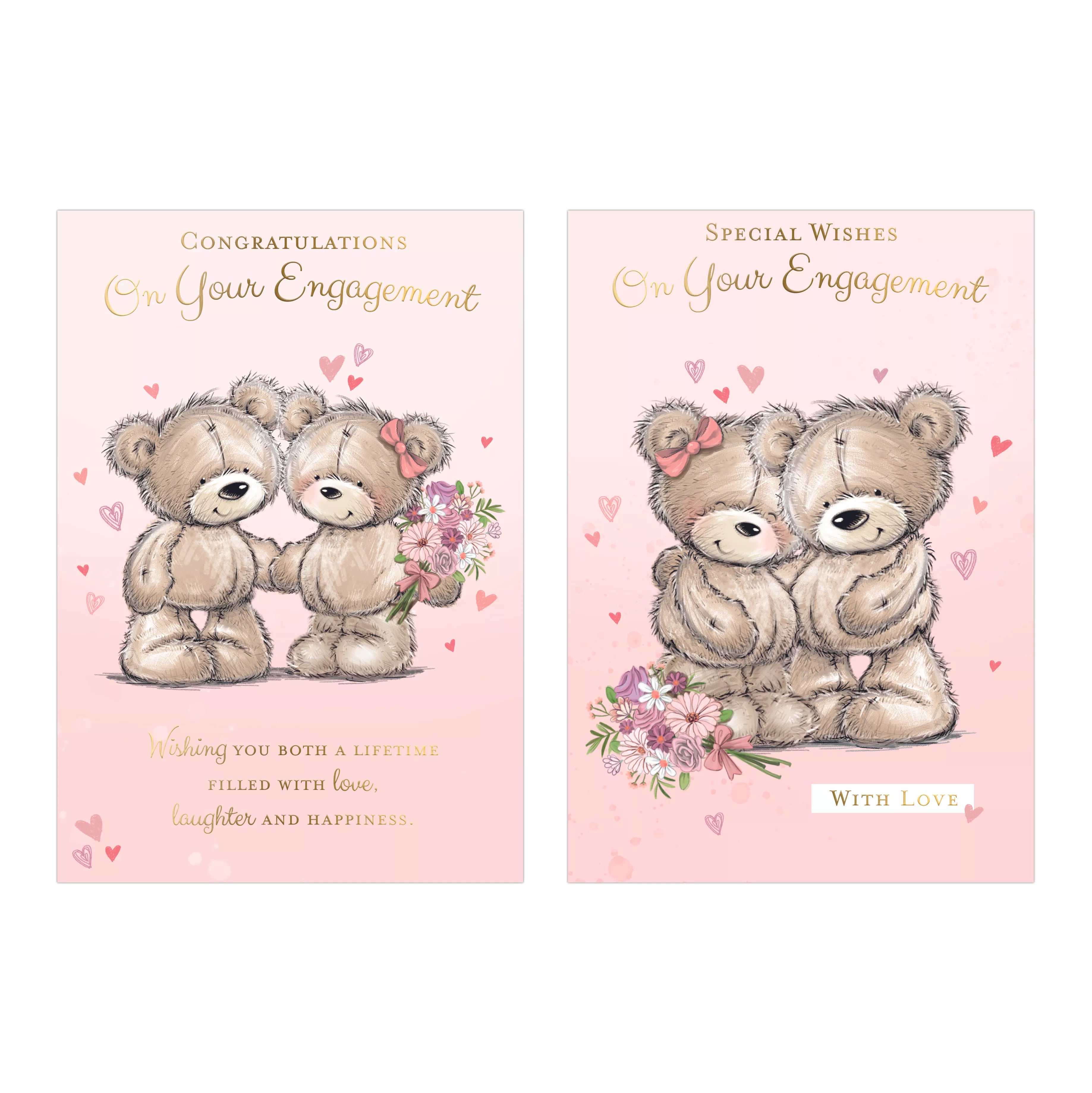 Poppyhill 12-pack C50 engagement cards with elegant floral designs, ideal for celebrating engagements.