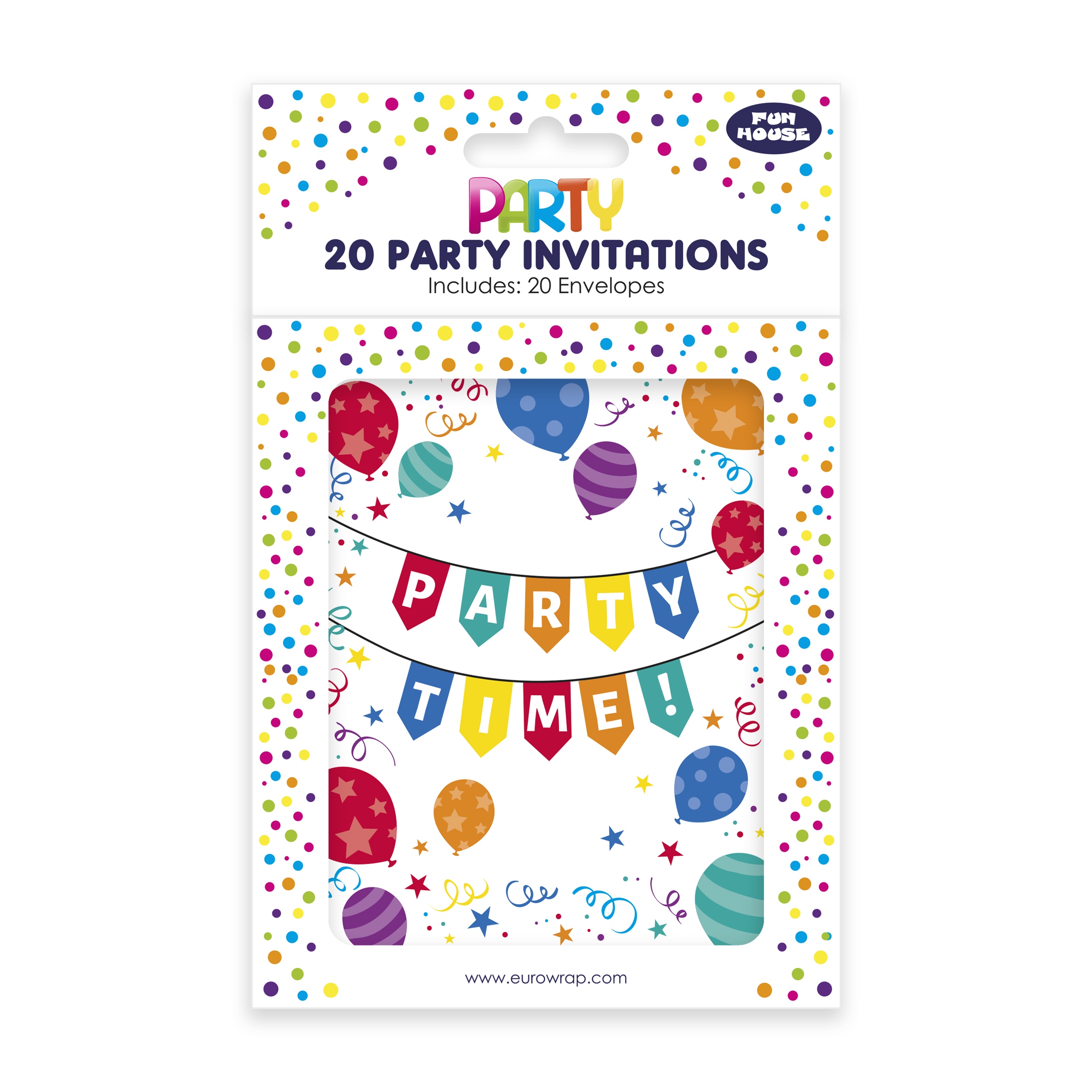 Party Time Invites Birthday 20pk