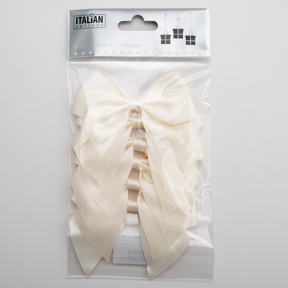 Italian Options 6 Pack Ribbon Bows Ivory 10cm