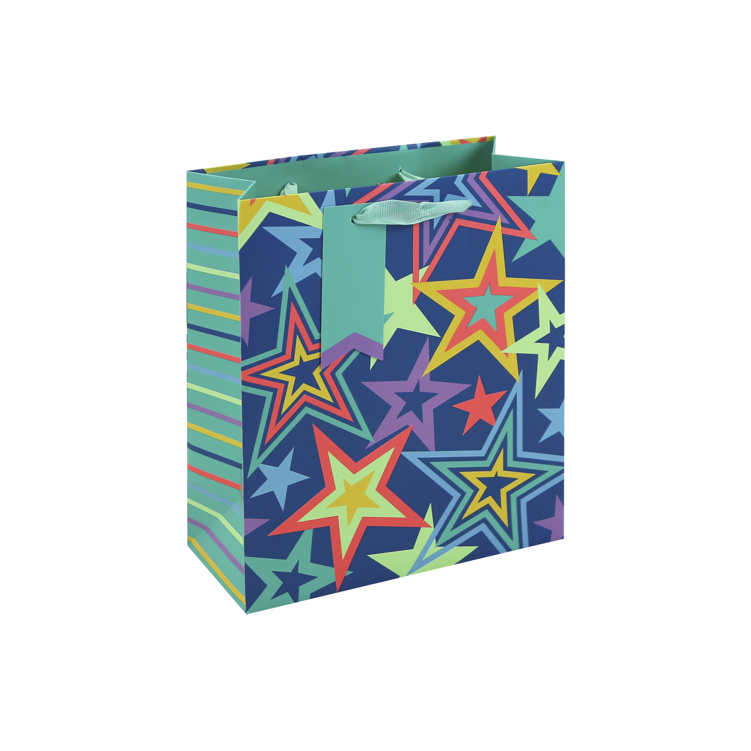 Eurowrap 6 Pack Gift Bag Neon Stars Medium