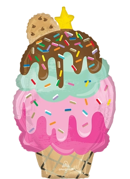 Anagram Foil Balloon Ice Cream Cone 30