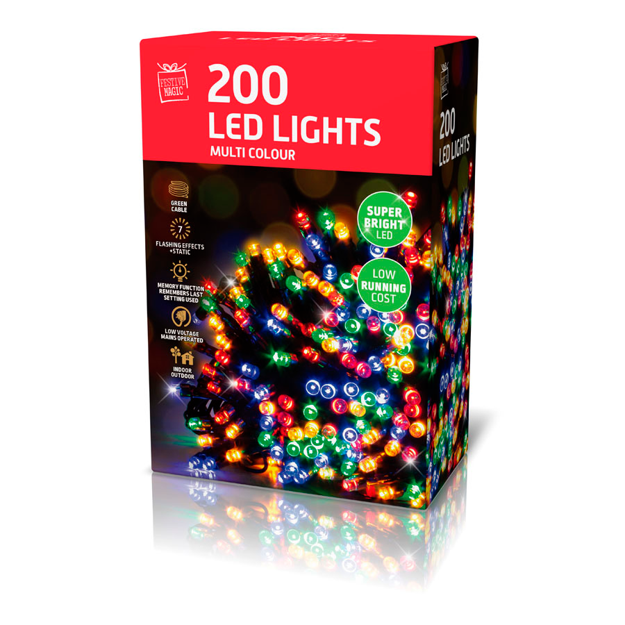 Uncle Bills 200 Pack LED Lights Multi