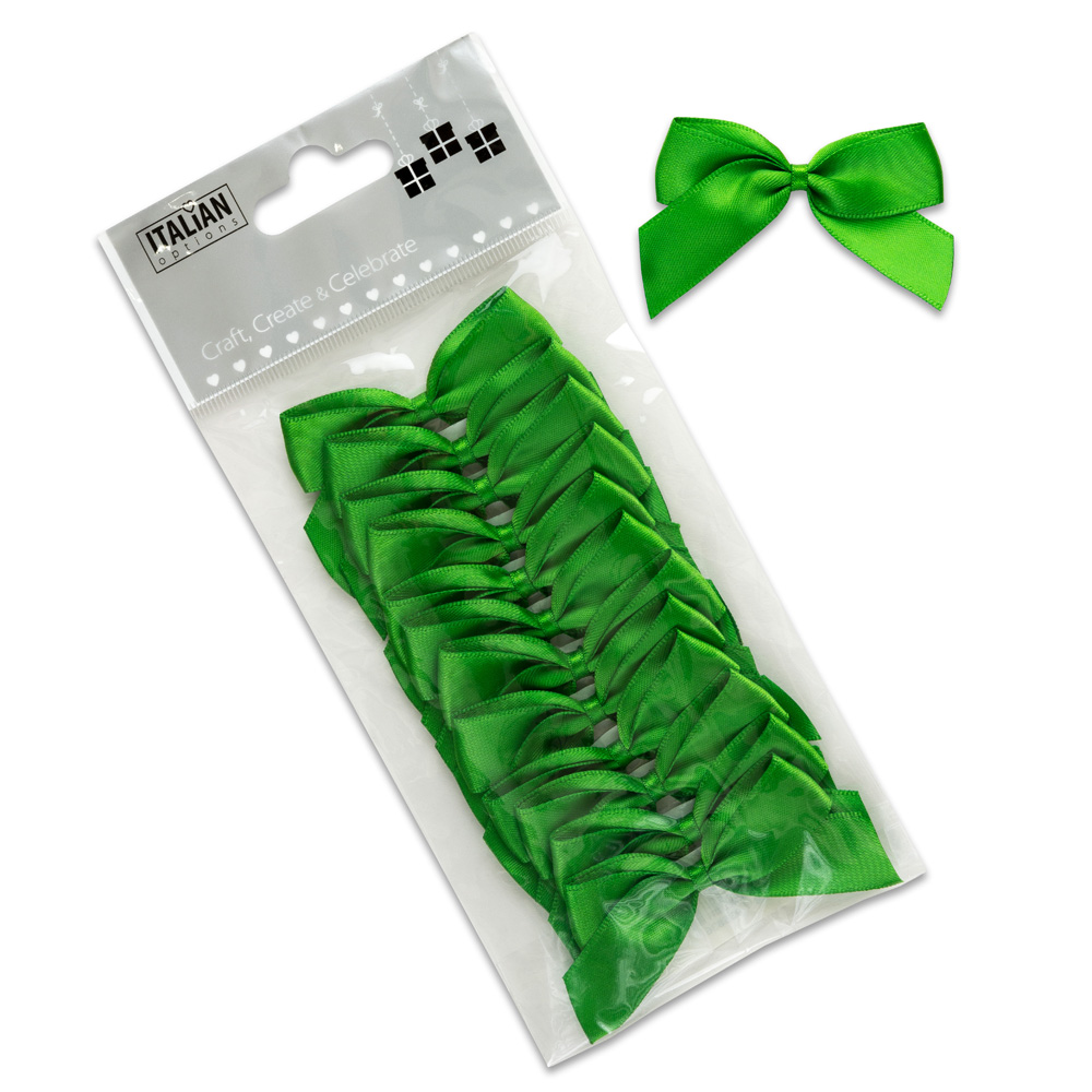 Ribbon Bows Emerald Green 5cm 12pk