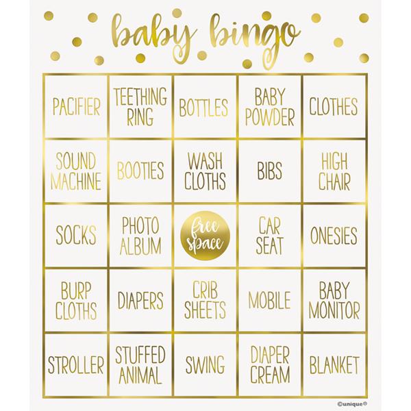 Unique Baby Bingo (For 8 People)