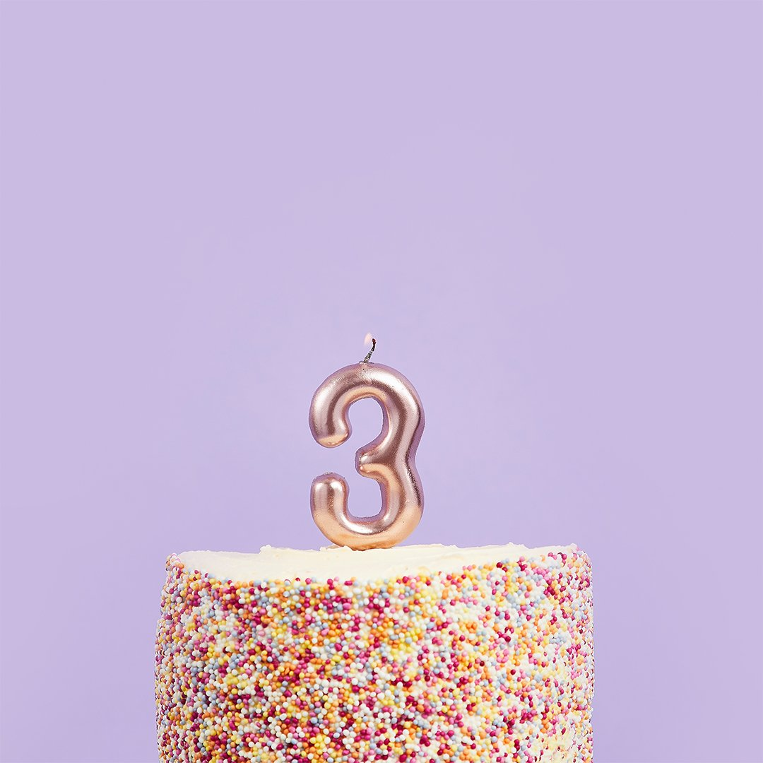 Hootybaloo Metallic Rose Gold Candle Number 3