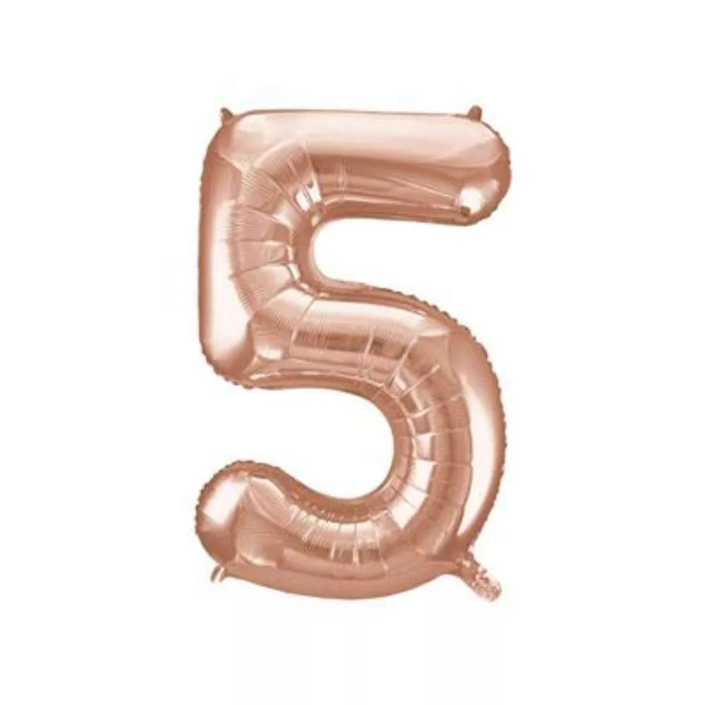 Unique Foil Balloon Rose Gold 34" Number 5