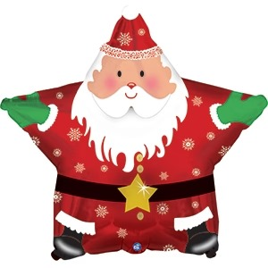 Santa Christmas Star 18" Foil Balloon