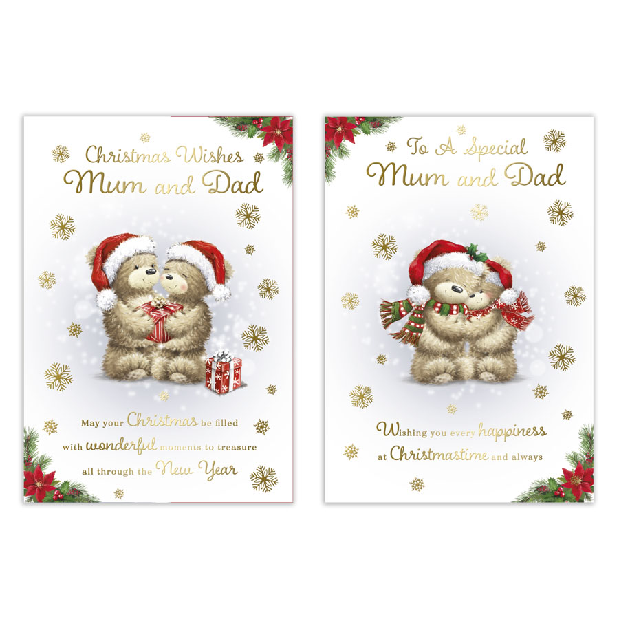 Poppyhill 12 Pack Cards C50 Christmas Mum & Dad